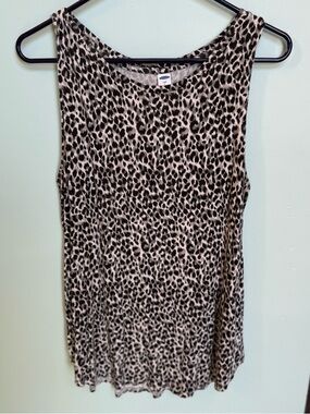 Old Navy Leopard Print Tank Top - Black & Cream
